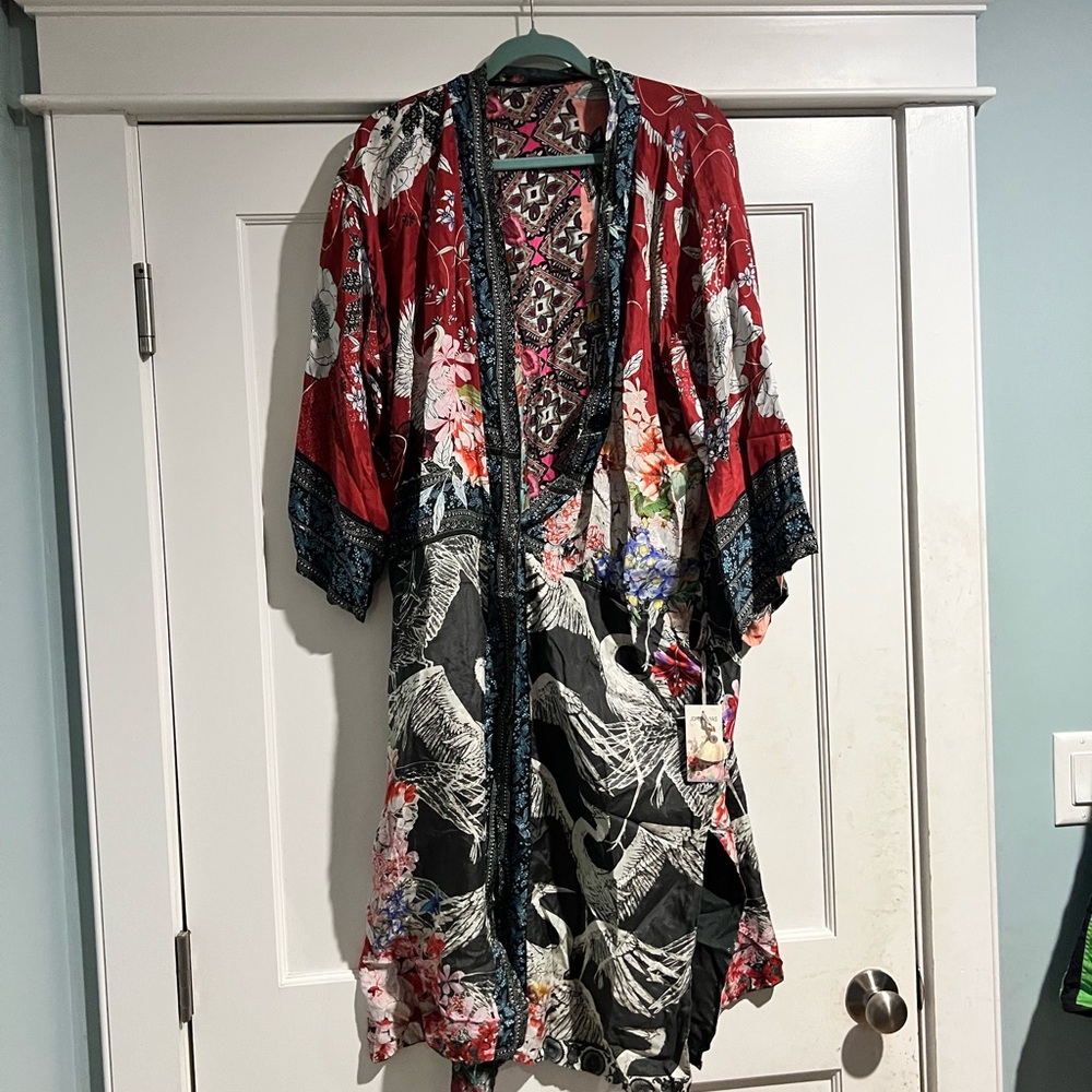 Johnny Was Janice Gabrielle Kim Reversible Silk Kimono - NWT - Sz. L - Picture 11 of 16